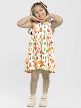 Playful Veggies Cotton A-Line Dress