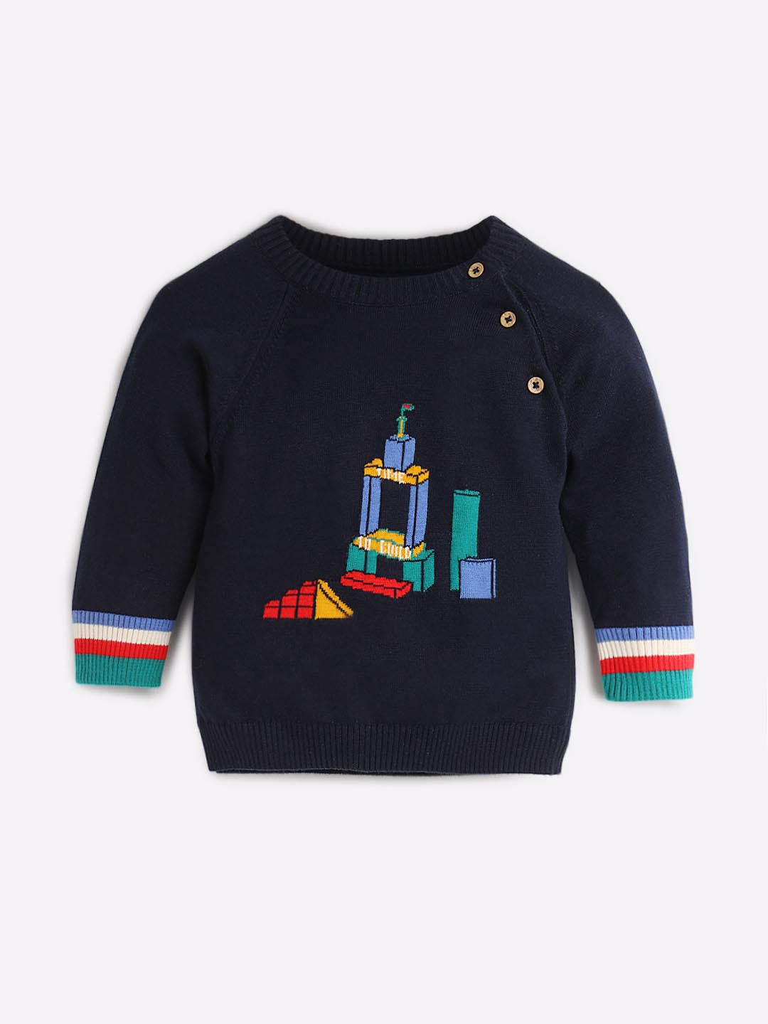 Little Builder Printed Cotton Sweater