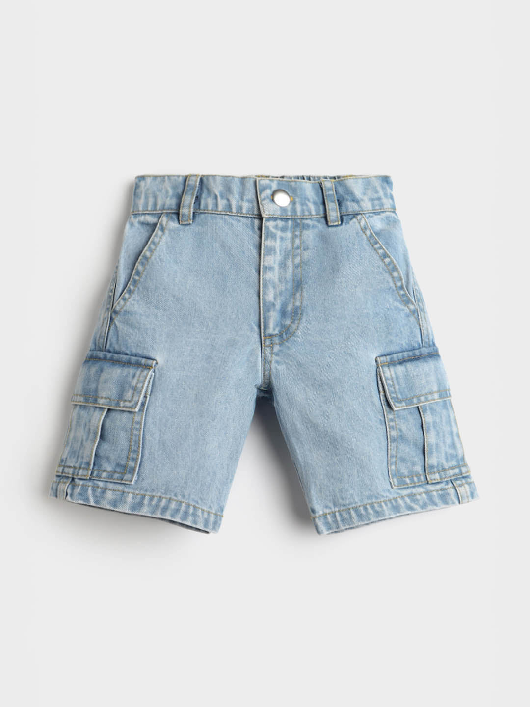 Vintage Washed Cotton Denim Shorts