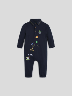 Navy Astronaut Polo Sleepsuit Somersault