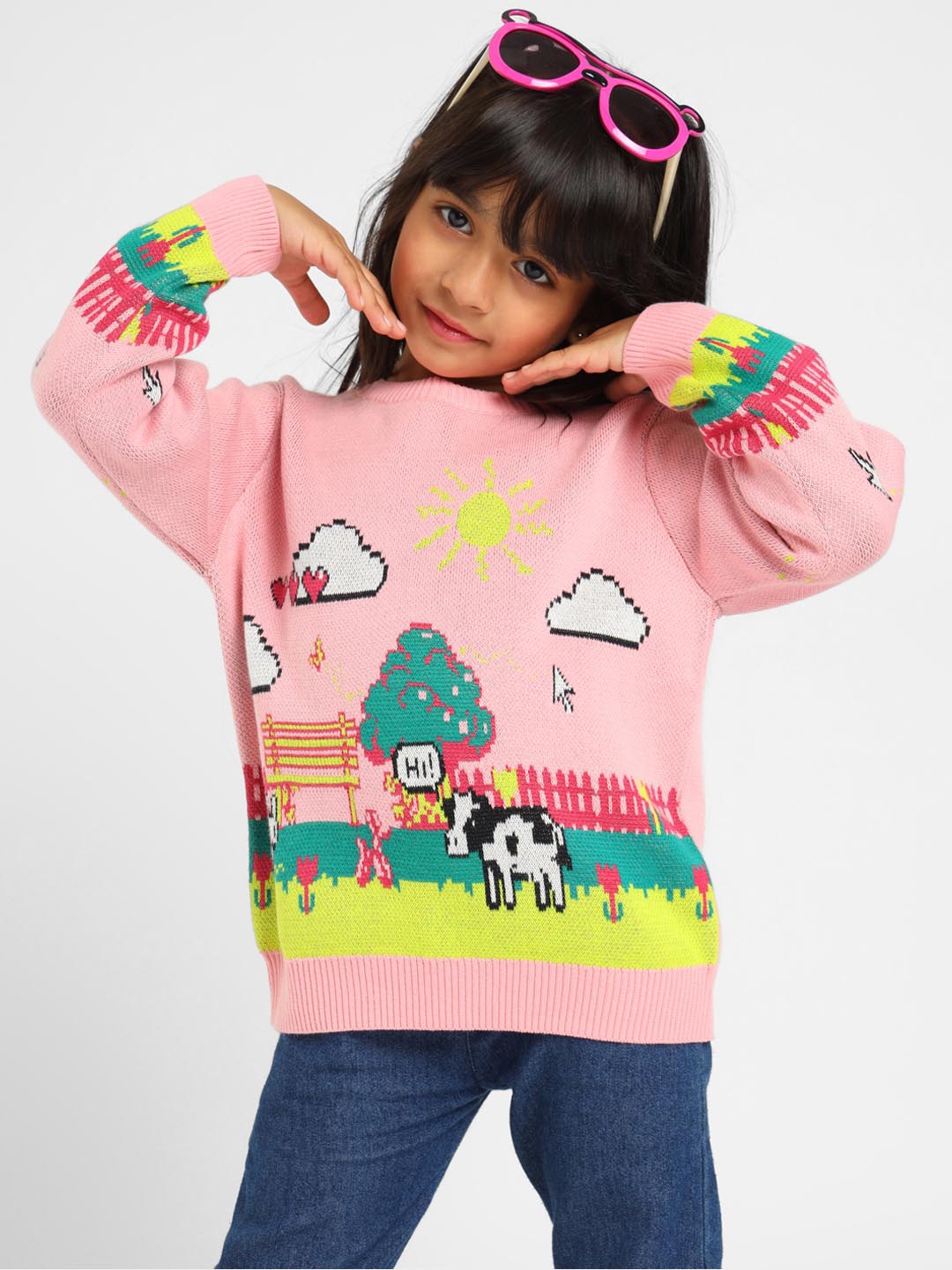 Farmland Printed Cotton Pullover Sweater