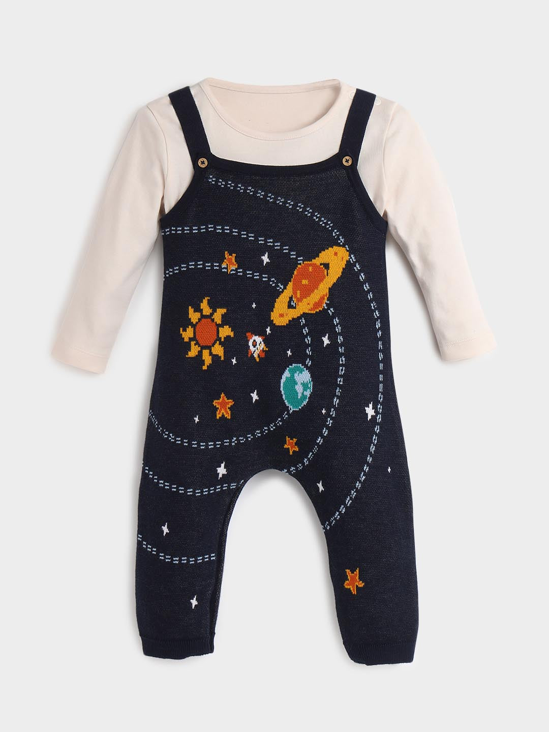 Space Explorers Cotton Dungaree with Tee