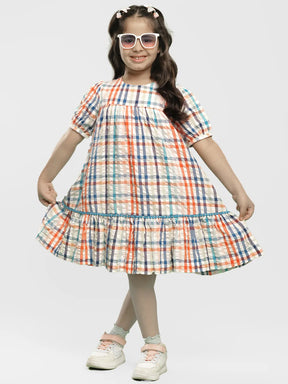 Tutti Frutti Checked Cotton Shift Dress