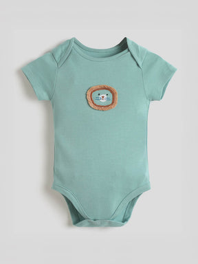 Little Lion Embroidered Cotton Bodysuit