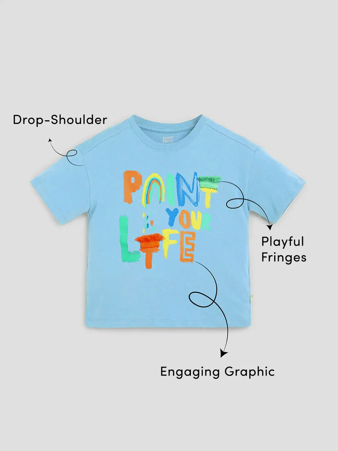 Paint Your Life Drop Shoulder Cotton Tee