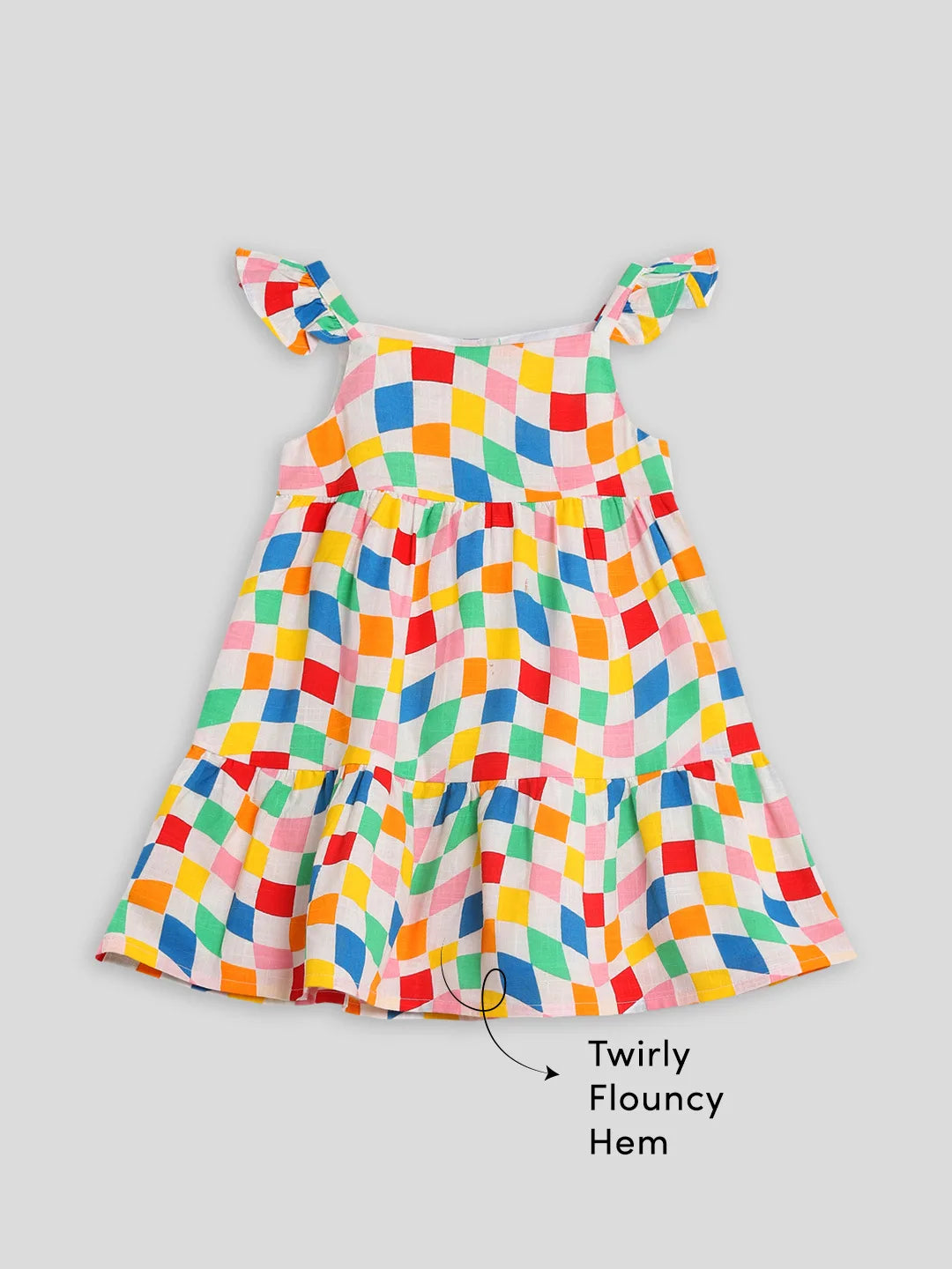 Happy Crooked Cotton Tiered A-Line Dress