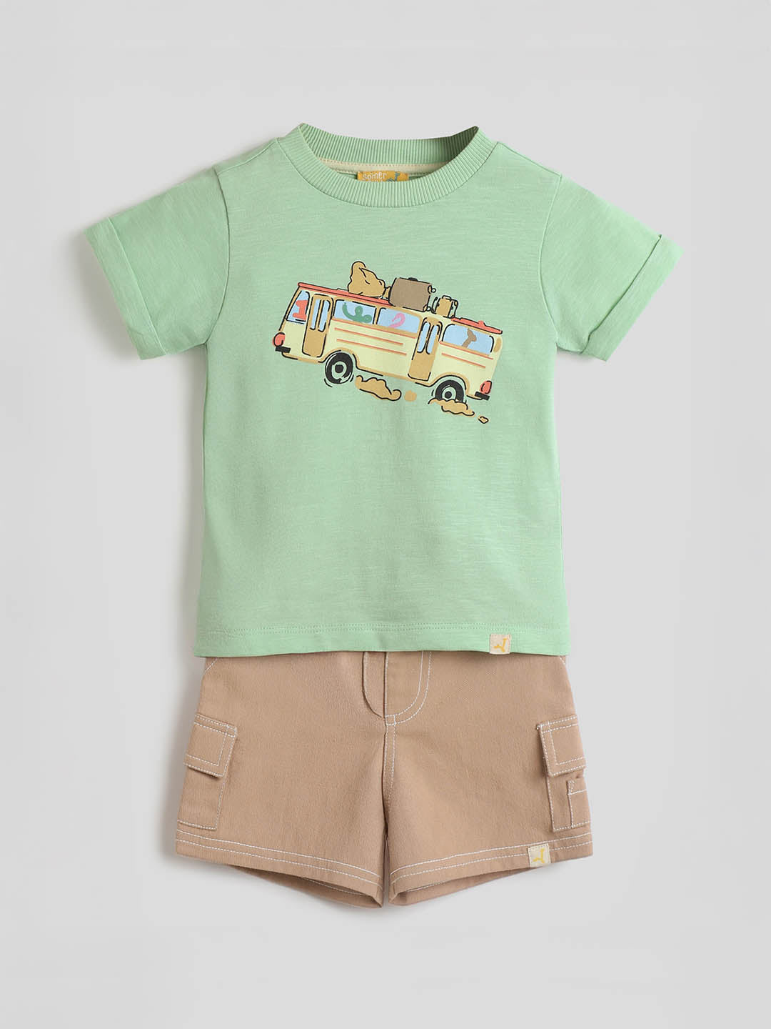 Bus Ride Cotton Tee & Shorts Set