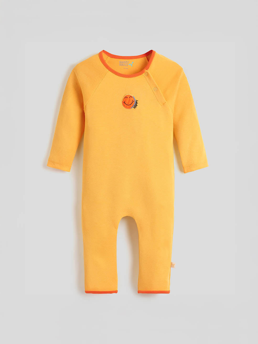 Happy Smile Embroidered Cotton Sleepsuit