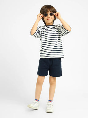 Deep Sea Striped Cotton Tee & Shorts Set