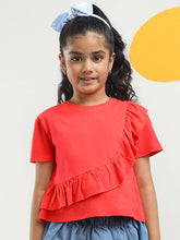 Cherry Ruffle Cotton Top