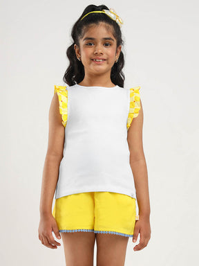 Checked Flutter Sleeves Cotton Top