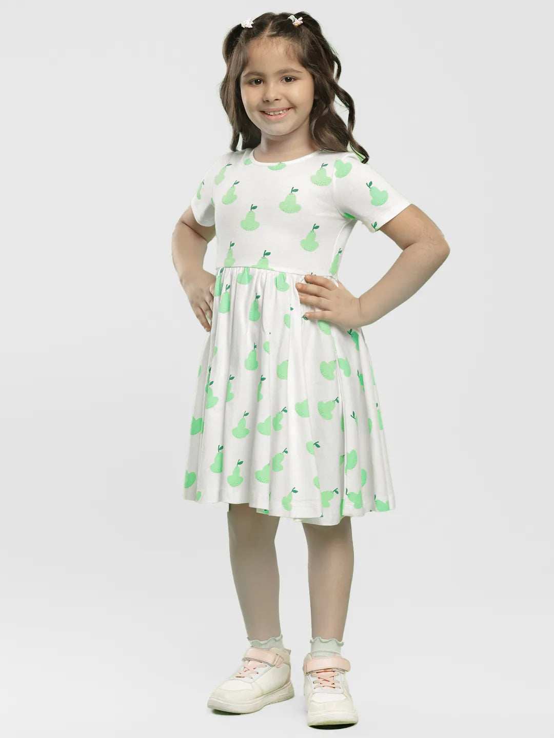 Pear Goodness Cotton A-Line Dress