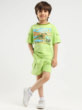 Safari Vibes Cotton Tee & Shorts Set