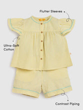 Buttercup Stripe Cotton Top & Shorts Pyjama Set