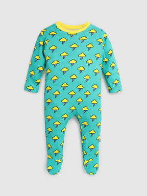 Thunder Cloud Printed Cotton Sleepsuit