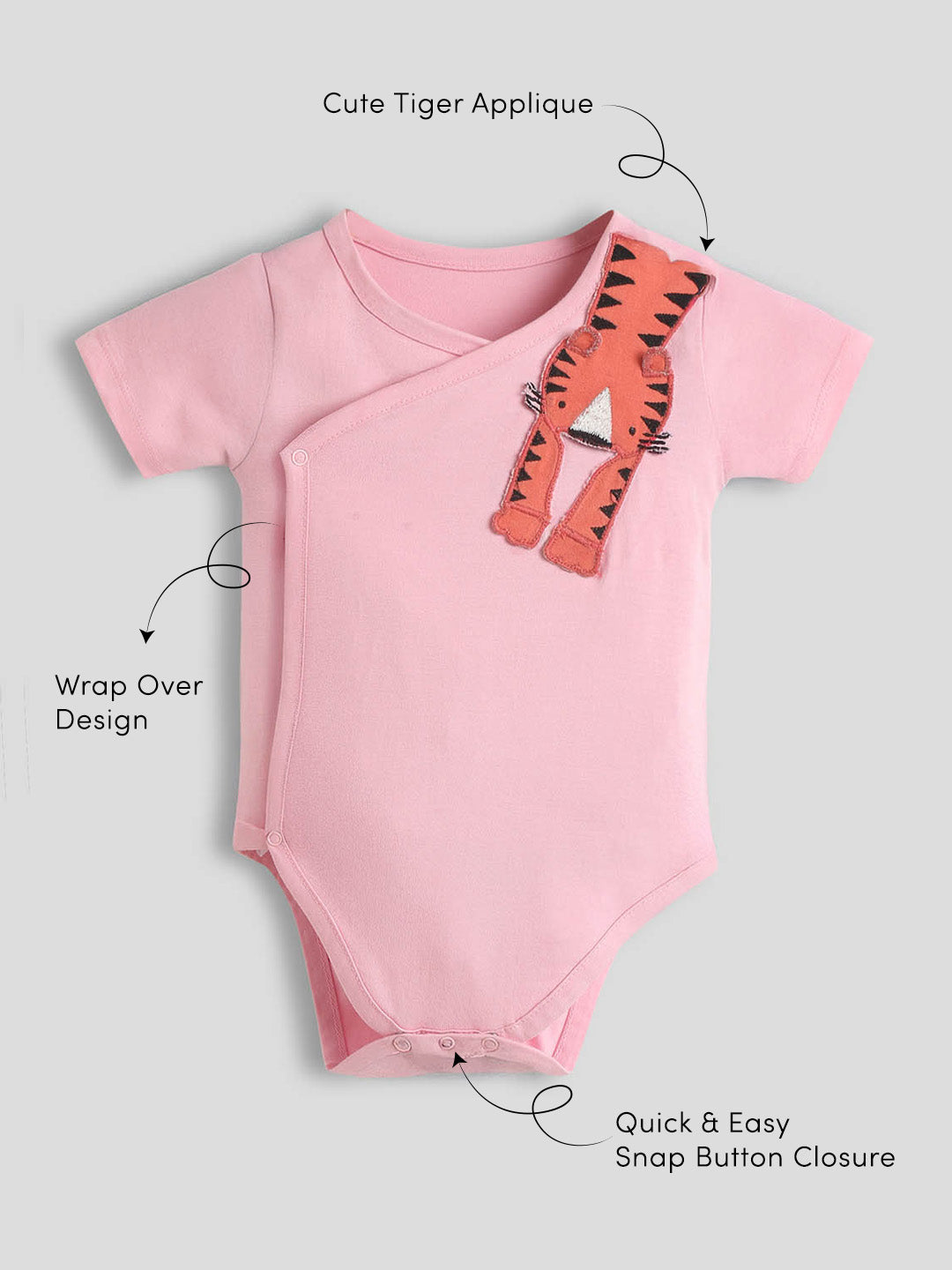 3D Tiger Wrap Style Cotton Bodysuit