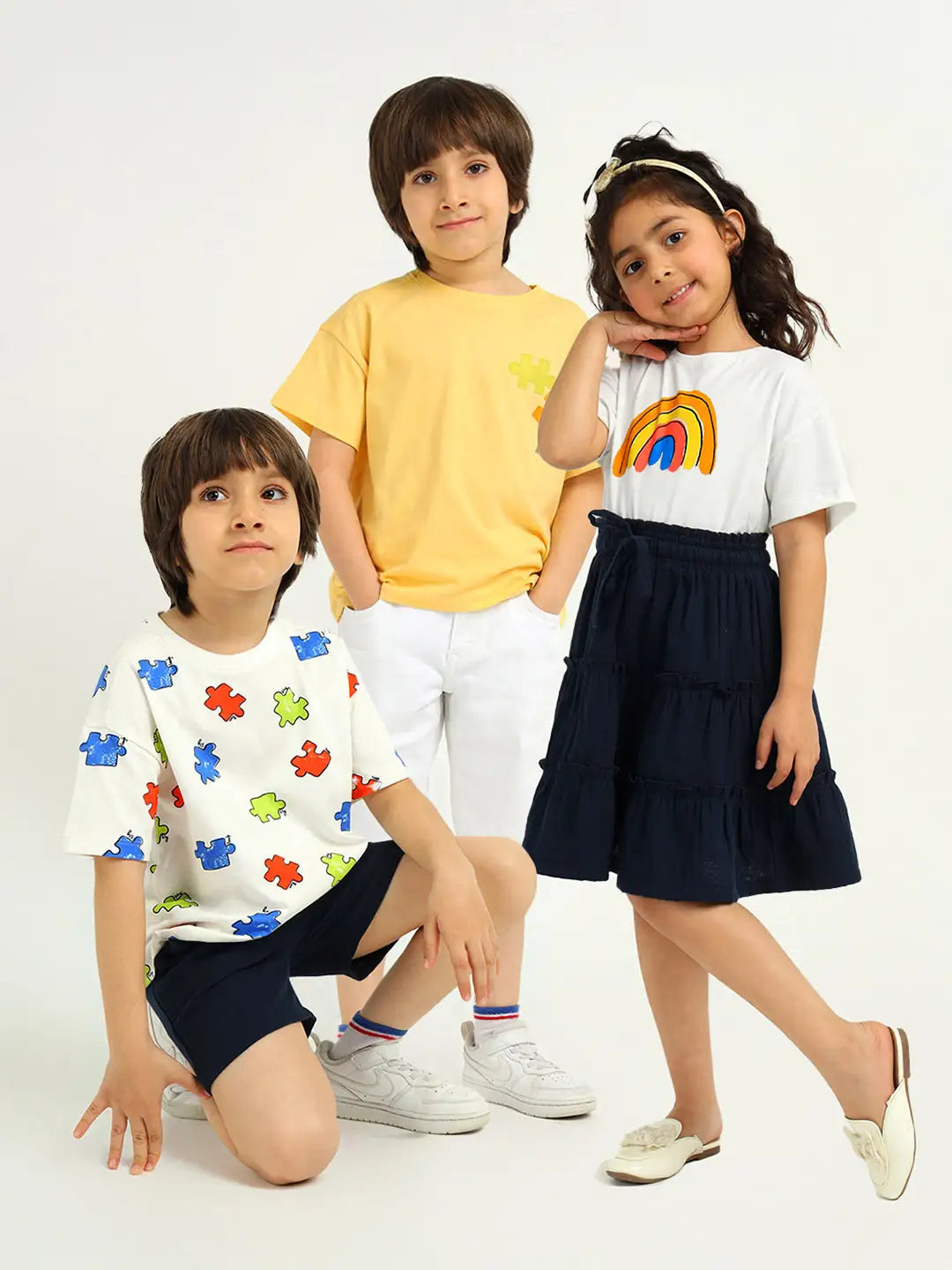 Play & Laugh Drop Shoulder Cotton Tee- Pack of 3