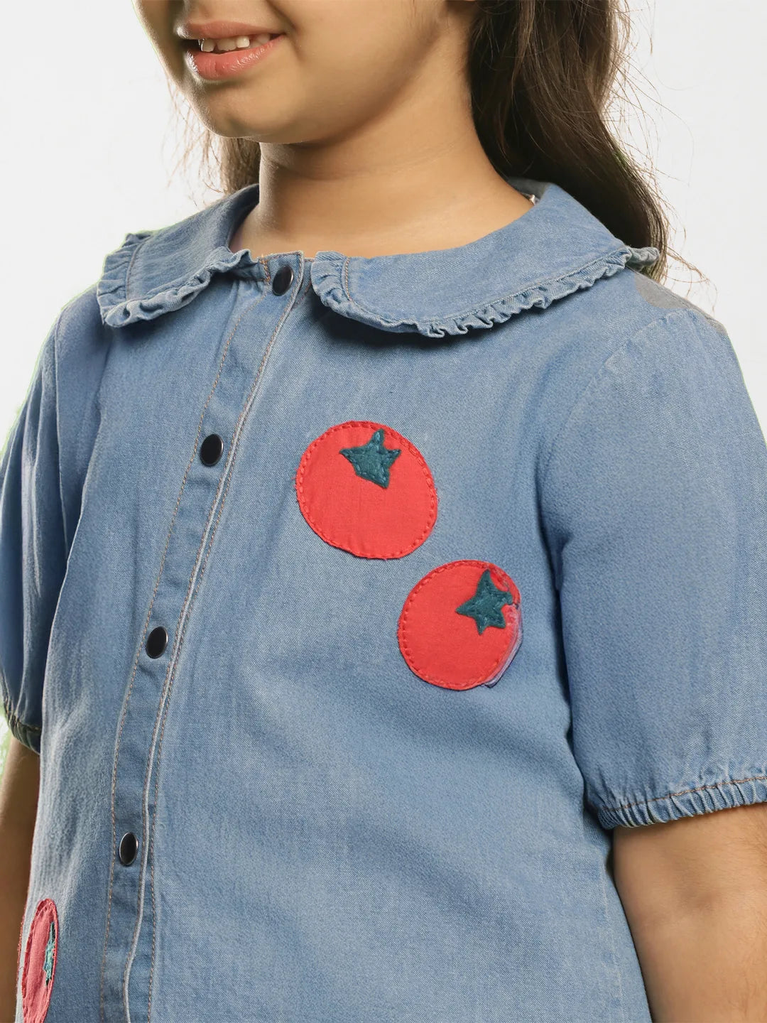 Tomato Cotton Denim Top & Skort Set