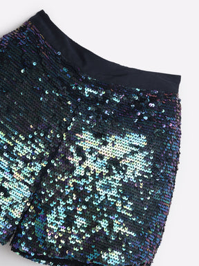 Sequined Slip-On Shorts