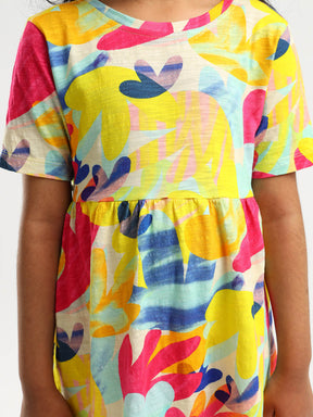 Flora Printed Cotton A-Line Dress