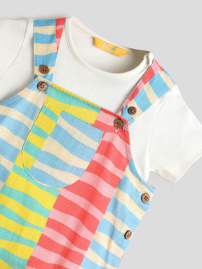 Flowline Striped Cotton Dungaree with Tee