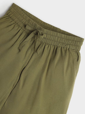 Timeless Olive Cotton Cargo Joggers