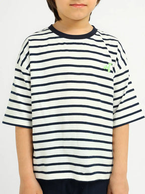 Deep Sea Striped Cotton Tee & Shorts Set