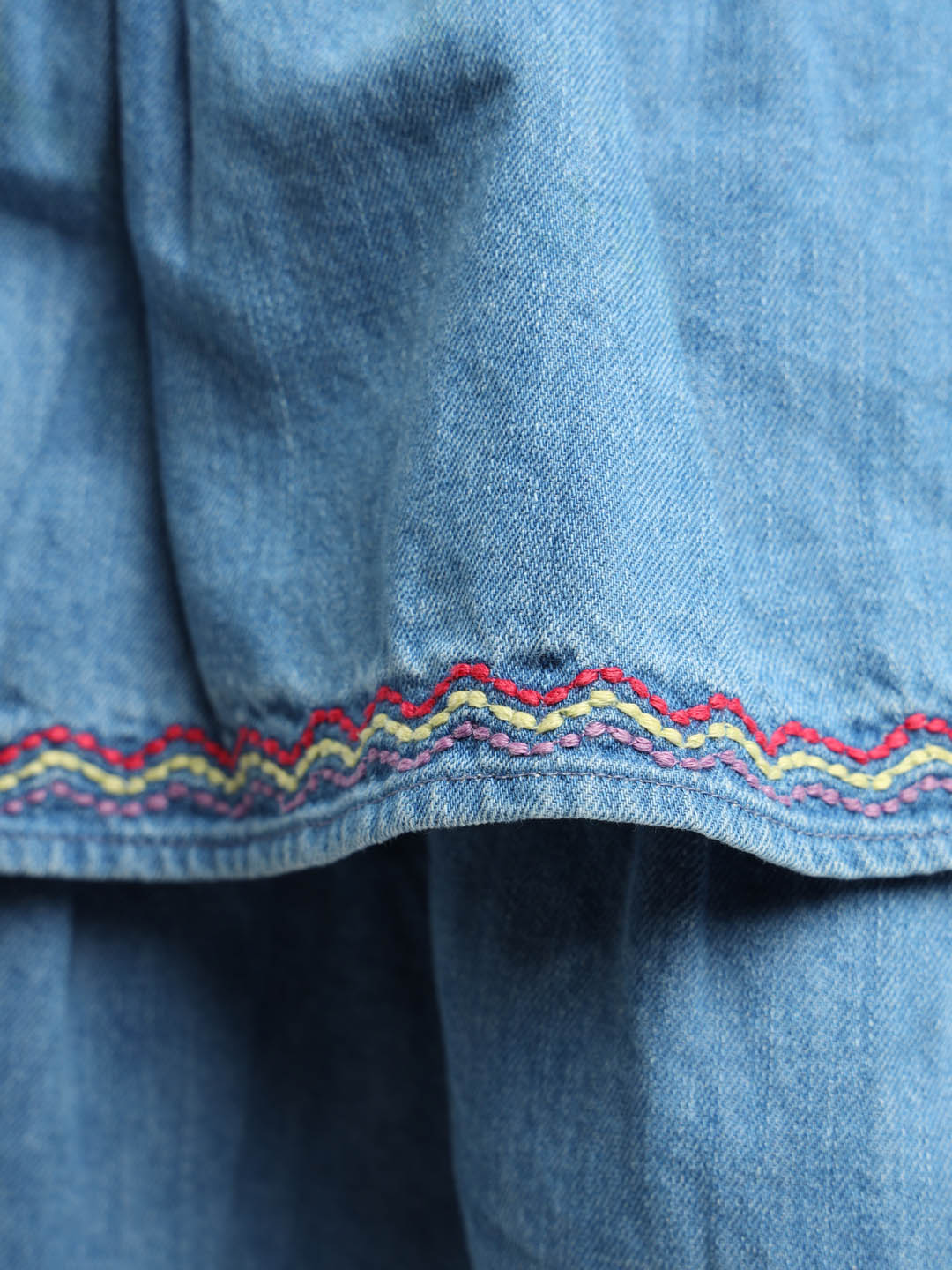 Timeless Embroidered Cotton Denim Skirt