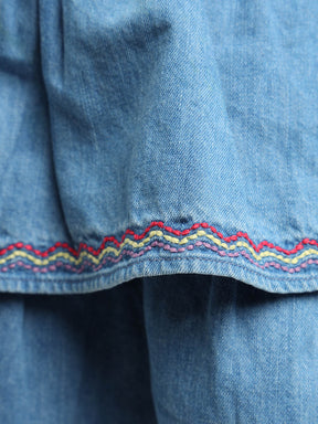 Timeless Embroidered Cotton Denim Skirt