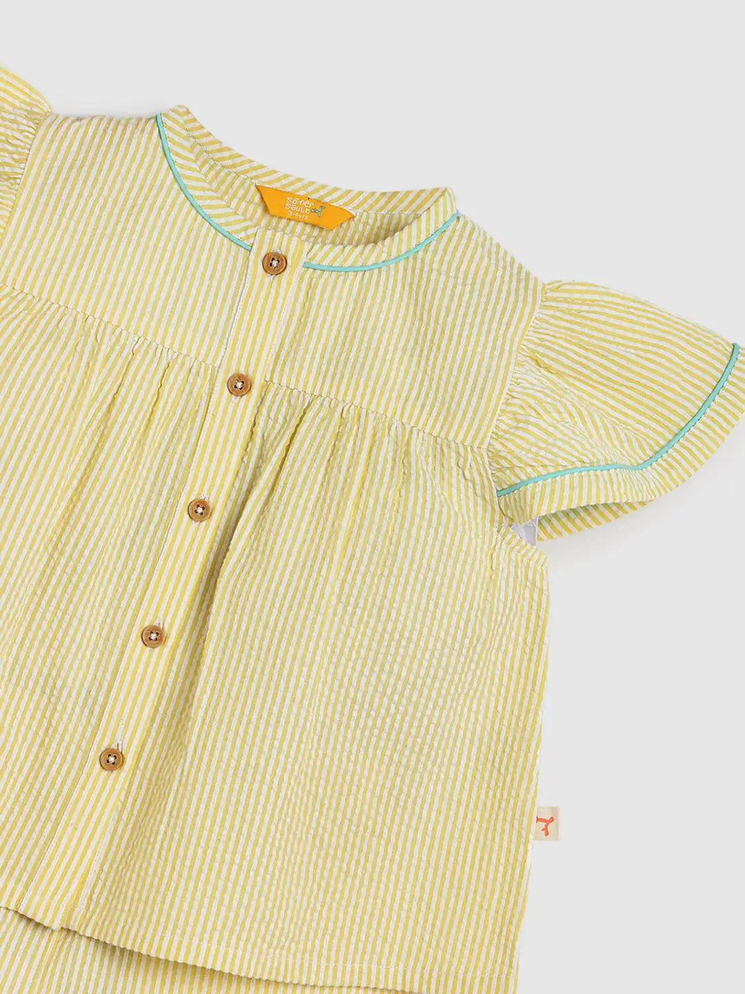 Buttercup Stripe Cotton Top & Shorts Pyjama Set