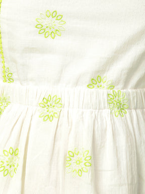 White Embroidered Strappy Dress Somersault