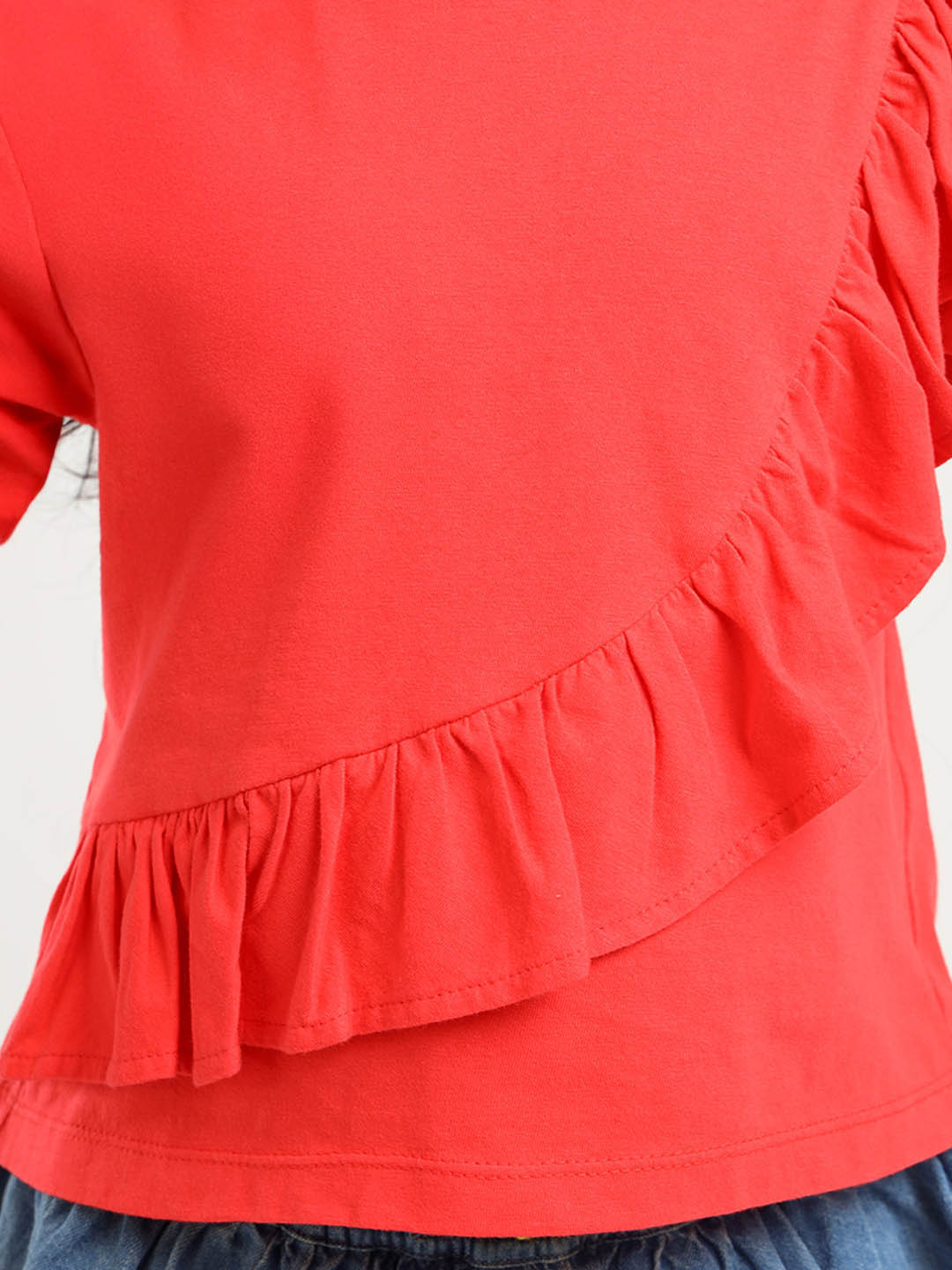 Cherry Ruffle Cotton Top