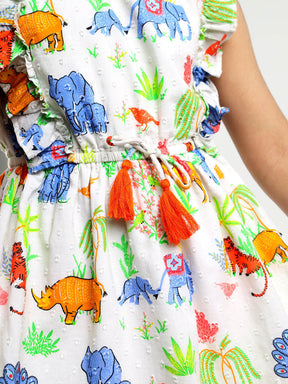 Fauna Smocked Cotton Fit & Flare Dress