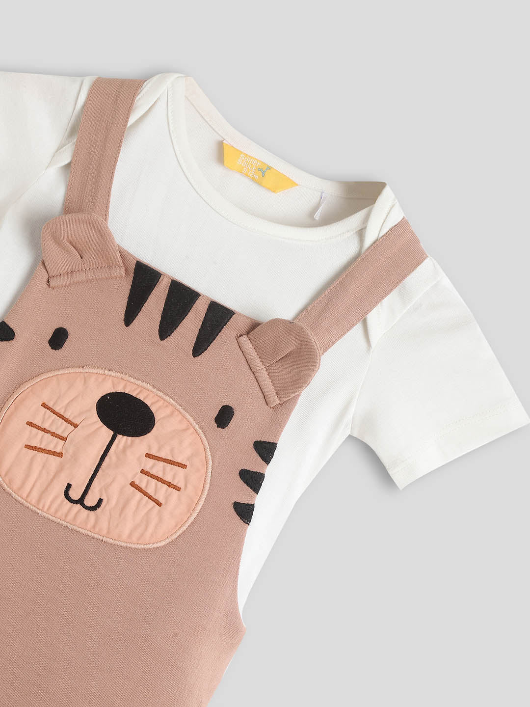 Tiger Cotton Dungaree with Bodysuit