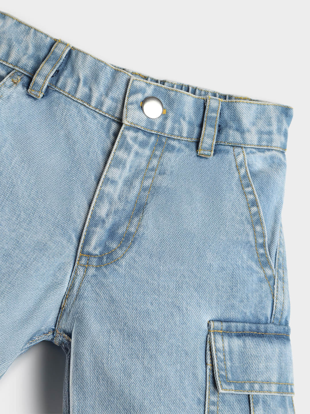 Vintage Washed Cotton Denim Shorts