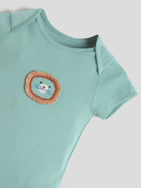 Little Lion Embroidered Cotton Bodysuit