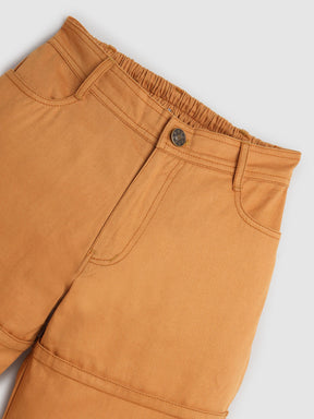 Brown Cotton Twill Pants