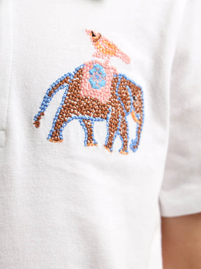 Elephant Embroidered Polo Cotton Tee