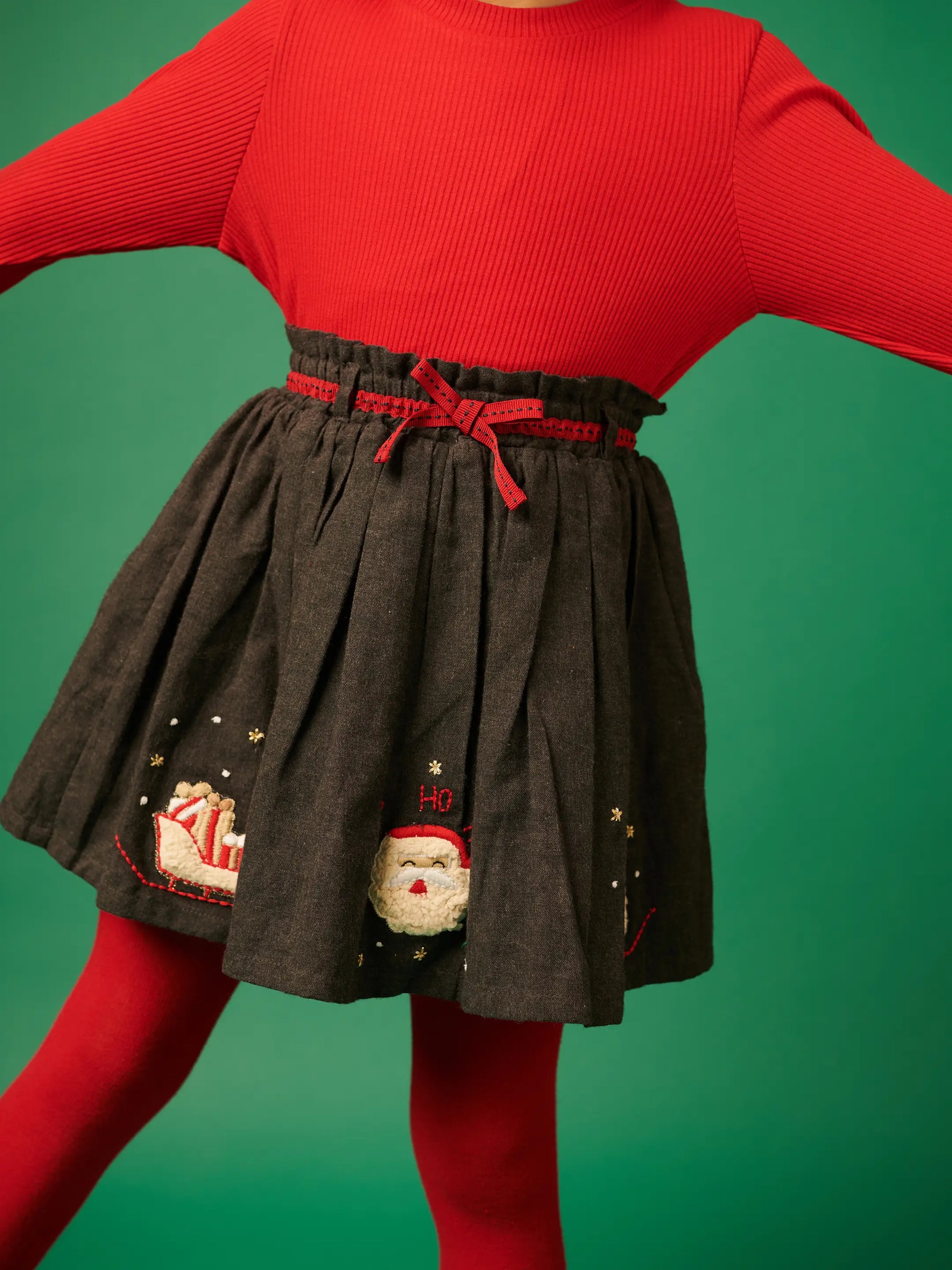 Grey Christmas Elements Skirt Somersault