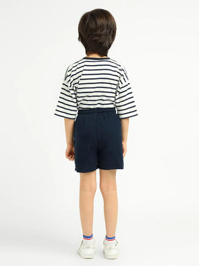 Deep Sea Striped Cotton Tee & Shorts Set