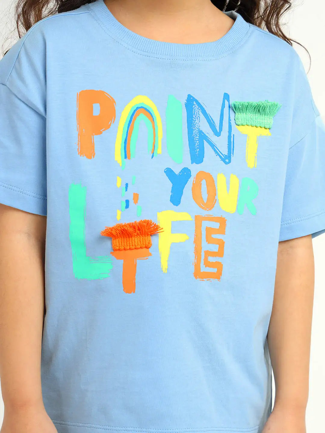 Paint Your Life Drop Shoulder Cotton Tee