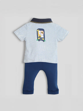 Smart Striped Cotton Tee & Pants Set