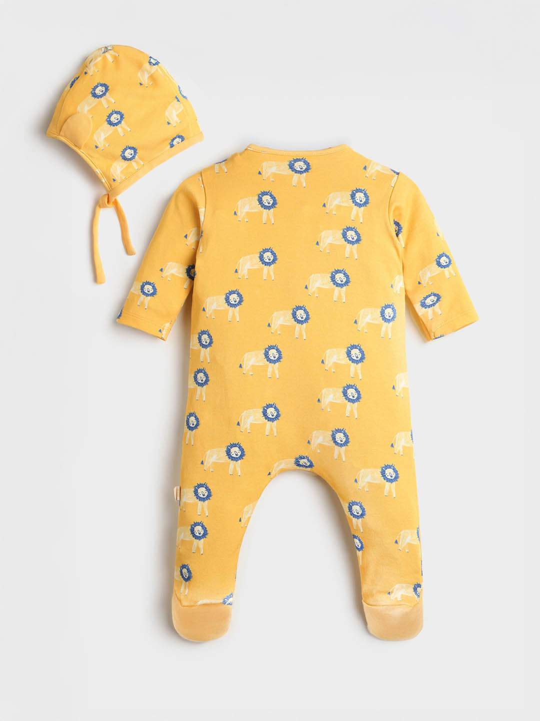 Sher Footed Cotton Sleepsuit with Cap