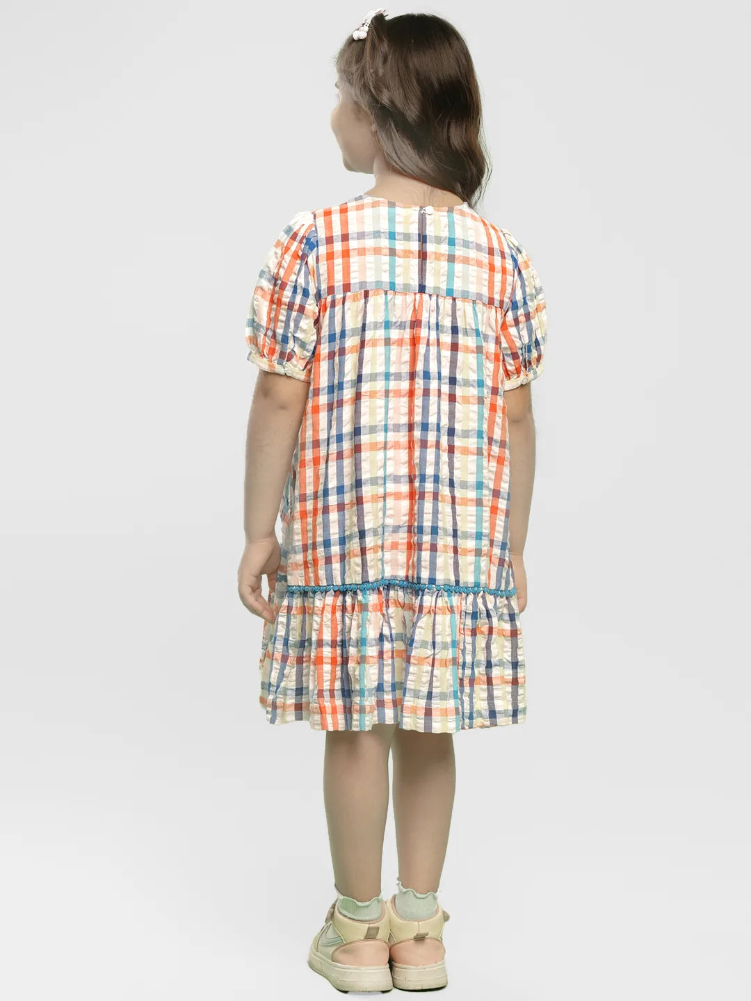 Tutti Frutti Checked Cotton Shift Dress