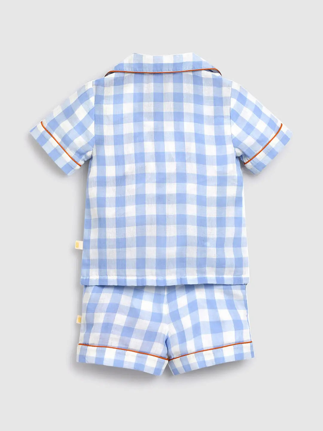 Ocean Gingham Cotton Shirt & Shorts Pyjama Set