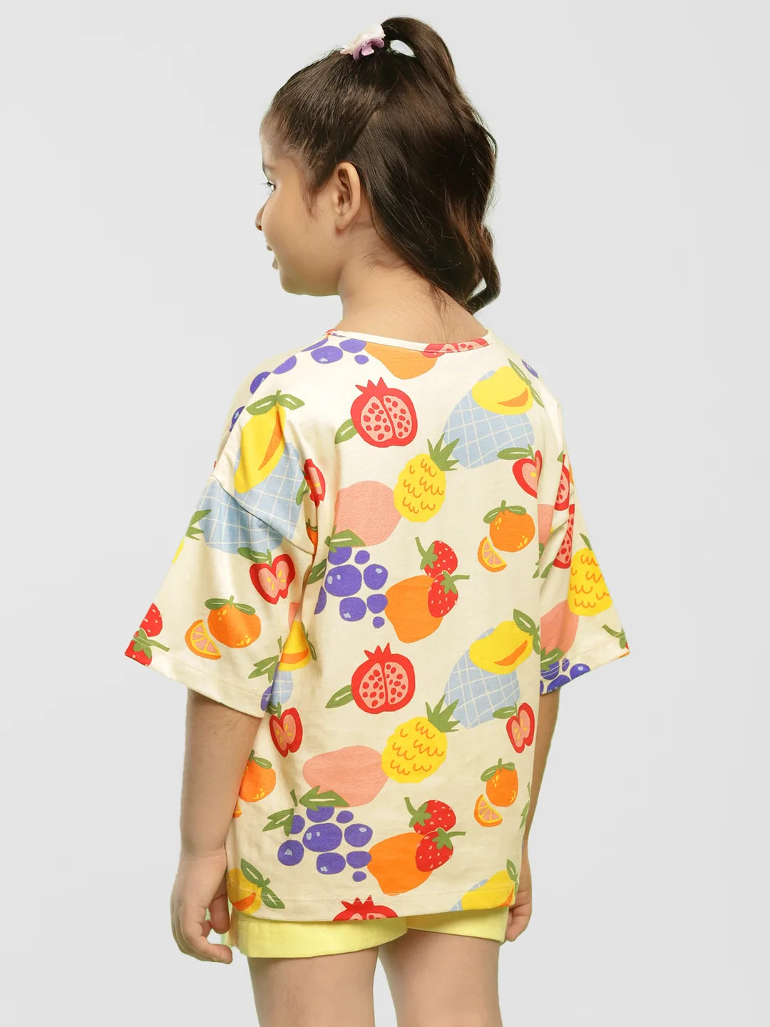 Fruity Fun Drop Shoulder Cotton Top