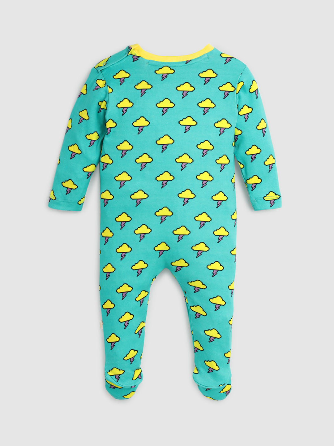 Thunder Cloud Printed Cotton Sleepsuit