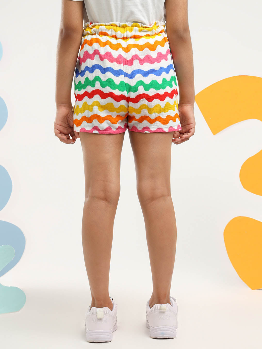 Zig Zag Line Cotton Shorts