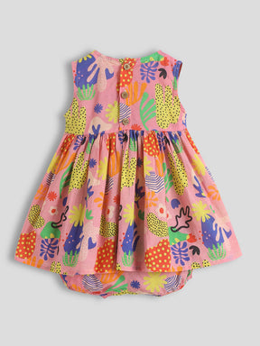 Flora Cotton A-Line Dress with Bloomers