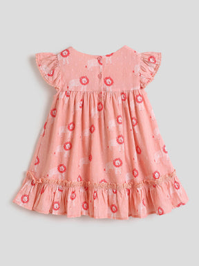 Sher Smocked Cotton A-Line Dress